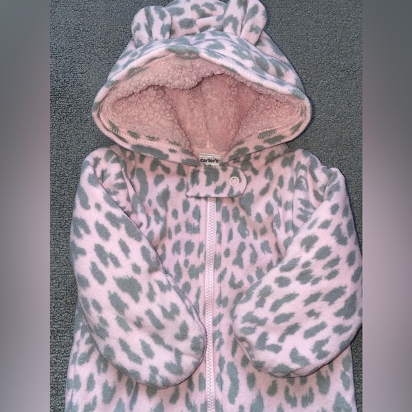 Carter’s baby girl Hooded Sherpa Bunting Size 3 Months - Picture 2 of 7